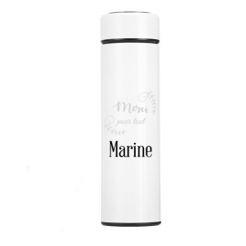 Thermos 50cl avec affichage de la température à graver Blanche