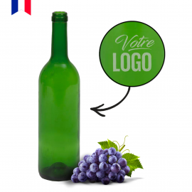 Bouteille de vin 75 cl personnalisée verte laser