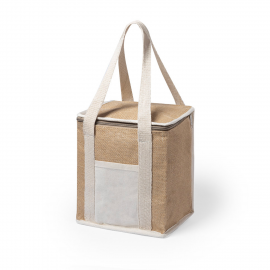 Sac glacière en toile de jute personnalisée