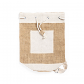 Sac Baluchon en toile de jute personnalis&eacute;