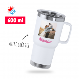 Mug isotherme Polar personnalisé - BLANC