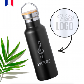 Bouteille isotherme AVENTURE blanche 500ml personnalisable