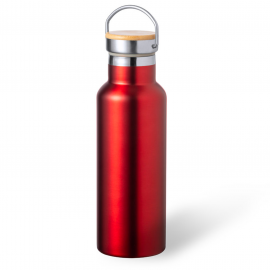 Bouteille isotherme AVENTURE rouge 500ml personnalisable