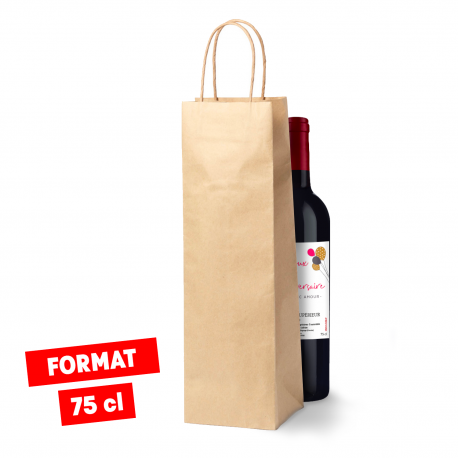 Pochette cadeau Kraft 1 Bouteille ou 1 Magnum