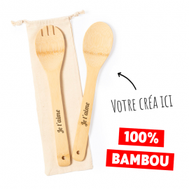Ustensiles de cuisine bambou personnalisés