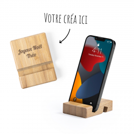 Support de téléphone en bambou personnalisé