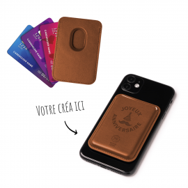 Porte-cartes en cuir magnétique personnalisé