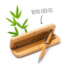 Coffret & stylo en bambou personnalisé