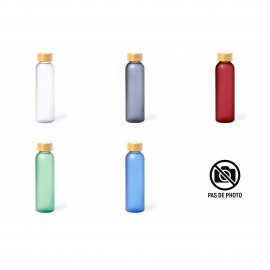 Bouteille en verre givr&eacute; VERTE 500ml personnalisable