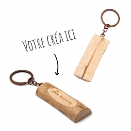 Porte-clé bois Rond Mabouteille.fr