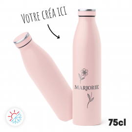 Bouteille isotherme 75 cl à graver Rose