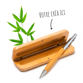 Coffret & stylo en bambou personnalisé