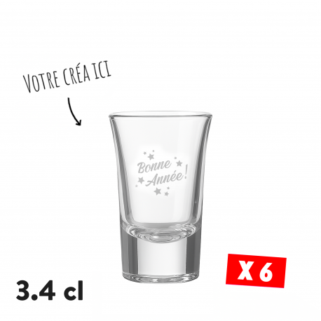 Verre SHOOTER 34ml (Lot de 6) personnalisés