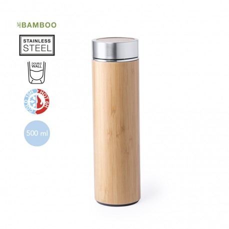Bouteille isotherme bambou 450ml à graver