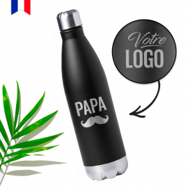 Bouteille isotherme 75 cl à graver - Noire