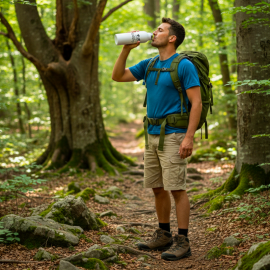 Bouteille isotherme AVENTURE blanche 500ml personnalisable