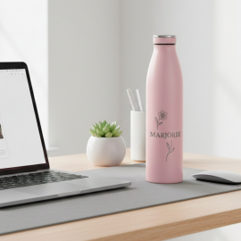 Bouteille isotherme 75 cl &agrave; graver Rose