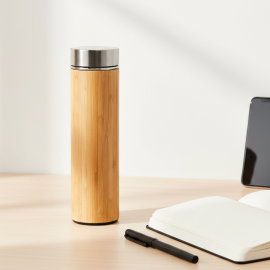 Bouteille isotherme bambou 450ml &agrave; graver