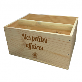 Caisse bois rangement avec poignet