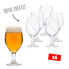 Verre à pied à bière 44cl (Lot de 6) personnalisé