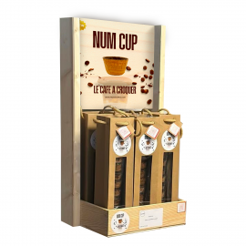 Mini présentoir comptoir personnalisé 1 caisse bois