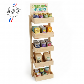 Mini présentoir personnalisé 5 caisses bois