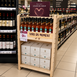 Pr&eacute;sentoir bois cabane 48 bouteilles personnalis&eacute;