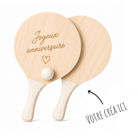 Jeu de pétanque 6 boules en bois personnalisées