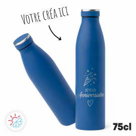 Bouteille isotherme 75 cl à graver Rose