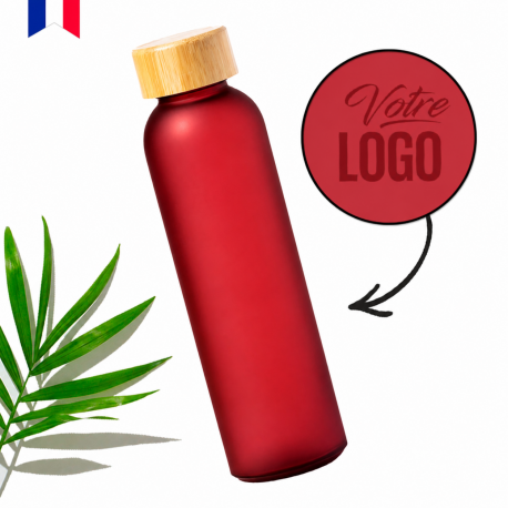 Bouteille en verre givré VERTE 500ml personnalisable