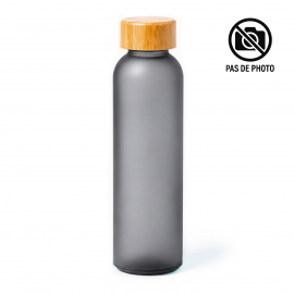 Bouteille en verre givr&eacute; GRISE 500ml personnalisable