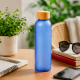 Bouteille en verre givré BLEUE 500ml personnalisable