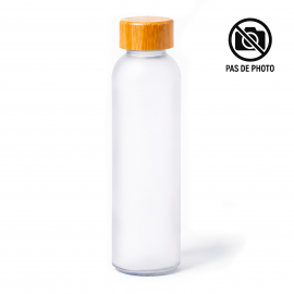 Bouteille en verre givr&eacute; BLANCHE 500ml personnalisable