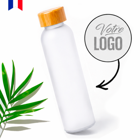 Bouteille en verre givré BLANCHE 500ml personnalisable