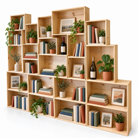 Caisse bois vin 6 bouteilles rangement d&eacute;coration