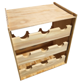 Caisse bois transformable en mini-cave pour 9 bouteilles
