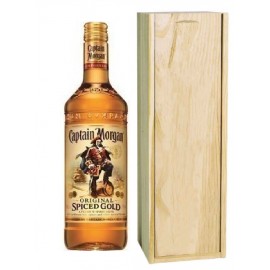 Rhum Captain Morgan avec caisse bois personnalisée