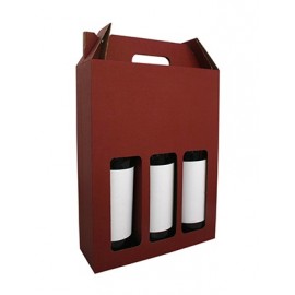 Coffret cadeau carton 3 bouteilles lie de vin