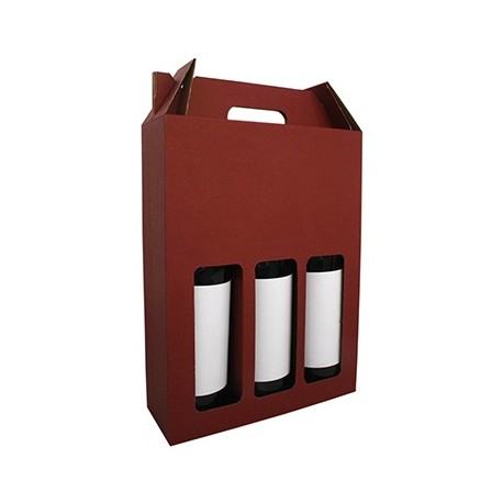 Coffret cadeau carton 3 bouteilles lie de vin