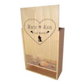 Coffret bois avec 3 bouteilles Bordeaux Rouge 2022