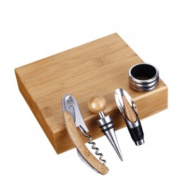Coffret du sommelier bois 4 pièces personnalisé