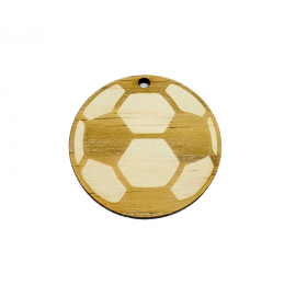 Porte-clé bois ballon foot Mabouteille.fr