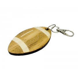 Porte-clés bois Ballon de Rugby personnalisé