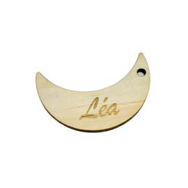 Porte-clé bois lune Mabouteille.fr