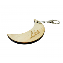 Porte-clé bois lune Mabouteille.fr