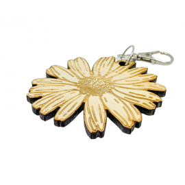 Porte-clés en bois Fleur personnalisé
