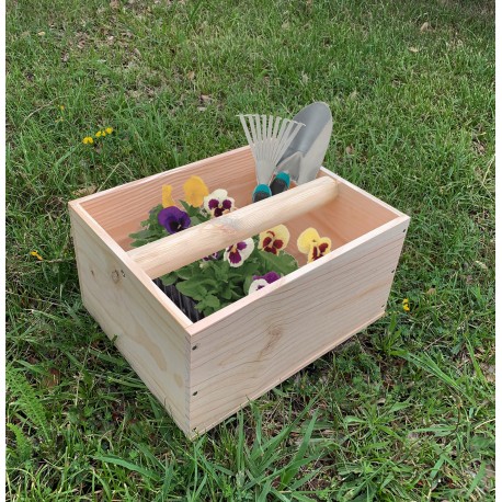 Coffret de rangement en bois pour 2 bouteilles de vin avec poignée