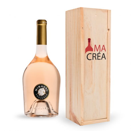 Miraval Rosé avec caisse bois personnalisée