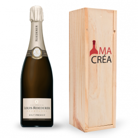 Champagne Louis Roederer brut avec caisse bois personnalisée