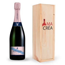 Champagne De Venoge Rosé avec caisse bois personnalisée